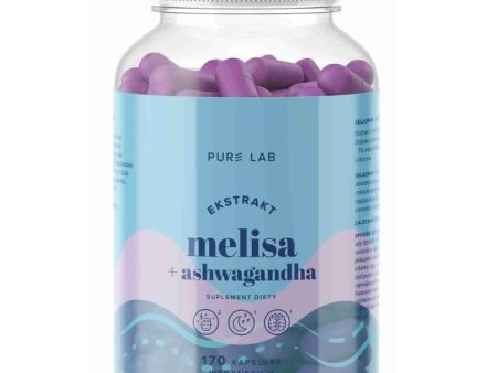 Pure Lab Ekstrakt Melisa 150 Mg + Ashwagandha suplement diety 170 kapsułek Fashion