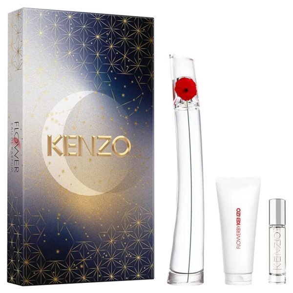 Flower by Kenzo zestaw woda perfumowana spray 100ml + balsam do ciała 75ml + woda perfumowana spray 10ml Fashion