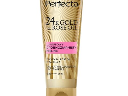 24K Gold & Rose Oil luksusowy drobnoziarnisty peeling do twarzy 75g For Cheap