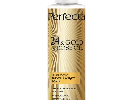 24K Gold & Rose Oil luksusowy nawilżający tonik do twarzy 200ml on Sale