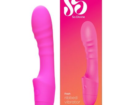 Pash Ribbed Vibrator żebrowany wibrator punktu G Pink Online now