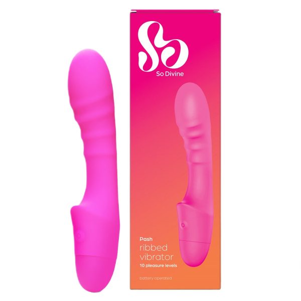 Pash Ribbed Vibrator żebrowany wibrator punktu G Pink Online now