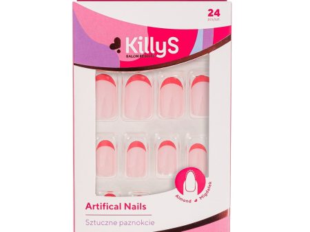 Artifical Nails sztuczne paznokcie Almond Pink French 24szt Online now