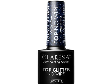 Top Glitter No Wipe top hybrydowy z brokatowym pyłem Glitter Blue 5g Online Sale