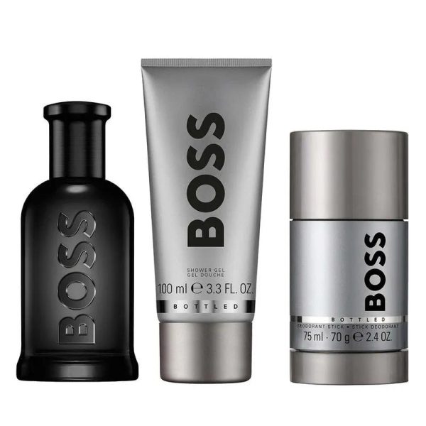 Boss Bottled zestaw perfumy spray 100ml + dezodorant sztyft 75ml + żel pod prysznic 100ml Online Sale