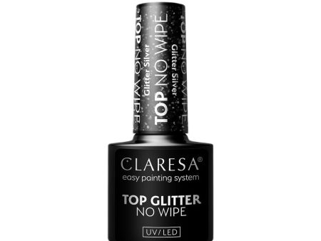 Top Glitter No Wipe top hybrydowy z brokatowym pyłem Glitter Silver 5g Online now