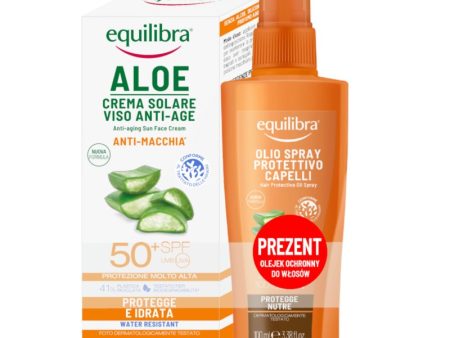 Aloe Sun zestaw krem do twarzy SPF50 75ml + olejek do włosów 100ml For Discount