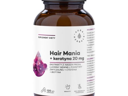 Hair Mania + keratyna 20mg suplement diety 120 kapsułek on Sale