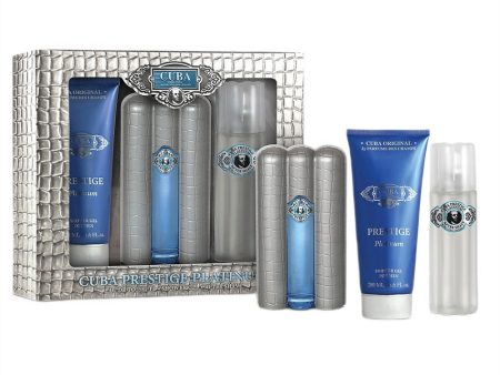 Cuba Prestige Platinum zestaw woda toaletowa spray 90ml + żel pod prysznic 200ml + woda po goleniu 100ml Fashion