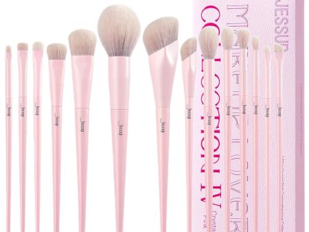 Crystal Pink Makeup Brushes zestaw pędzli do makijażu T495 14szt. For Discount