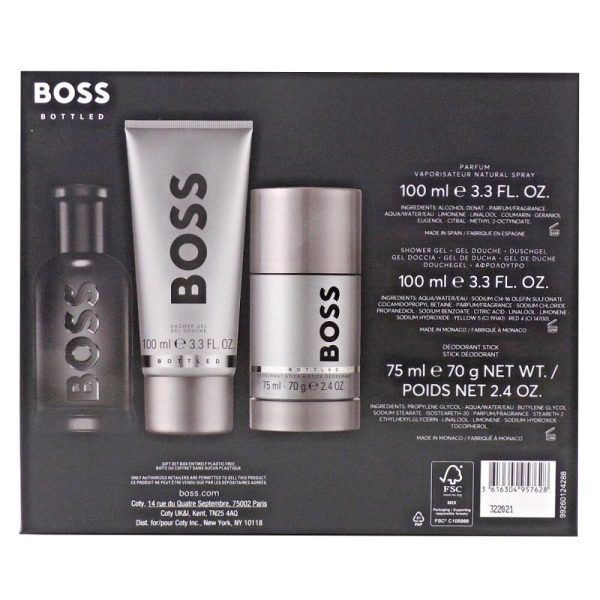 Boss Bottled zestaw perfumy spray 100ml + dezodorant sztyft 75ml + żel pod prysznic 100ml Online Sale