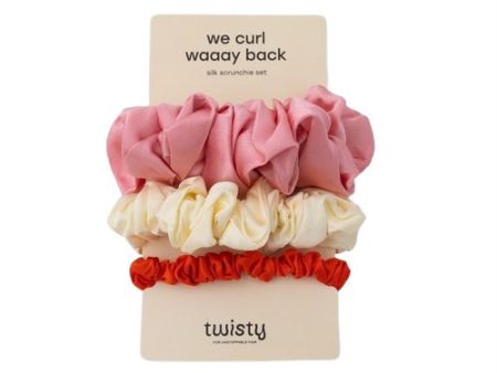 We Curl Waaay Back zestaw jedwabnych gumek do włosów 3szt on Sale